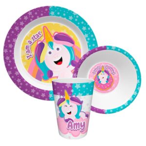 Set de Melamina 3 piezas Unicornio Surtido