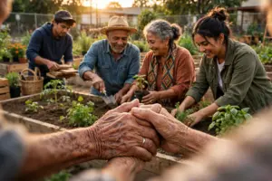 Manos y trabajo comunitario