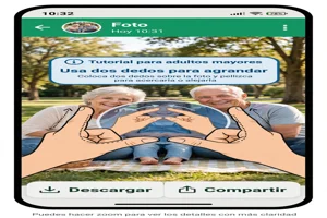 Gesto de pellizcar con dos dedos para agrandar foto en WhatsApp